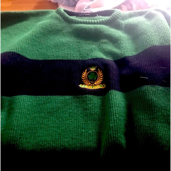 Blarney Castle Designs Pullover Sweater size XL Green and Navy - Picture 1 of 4